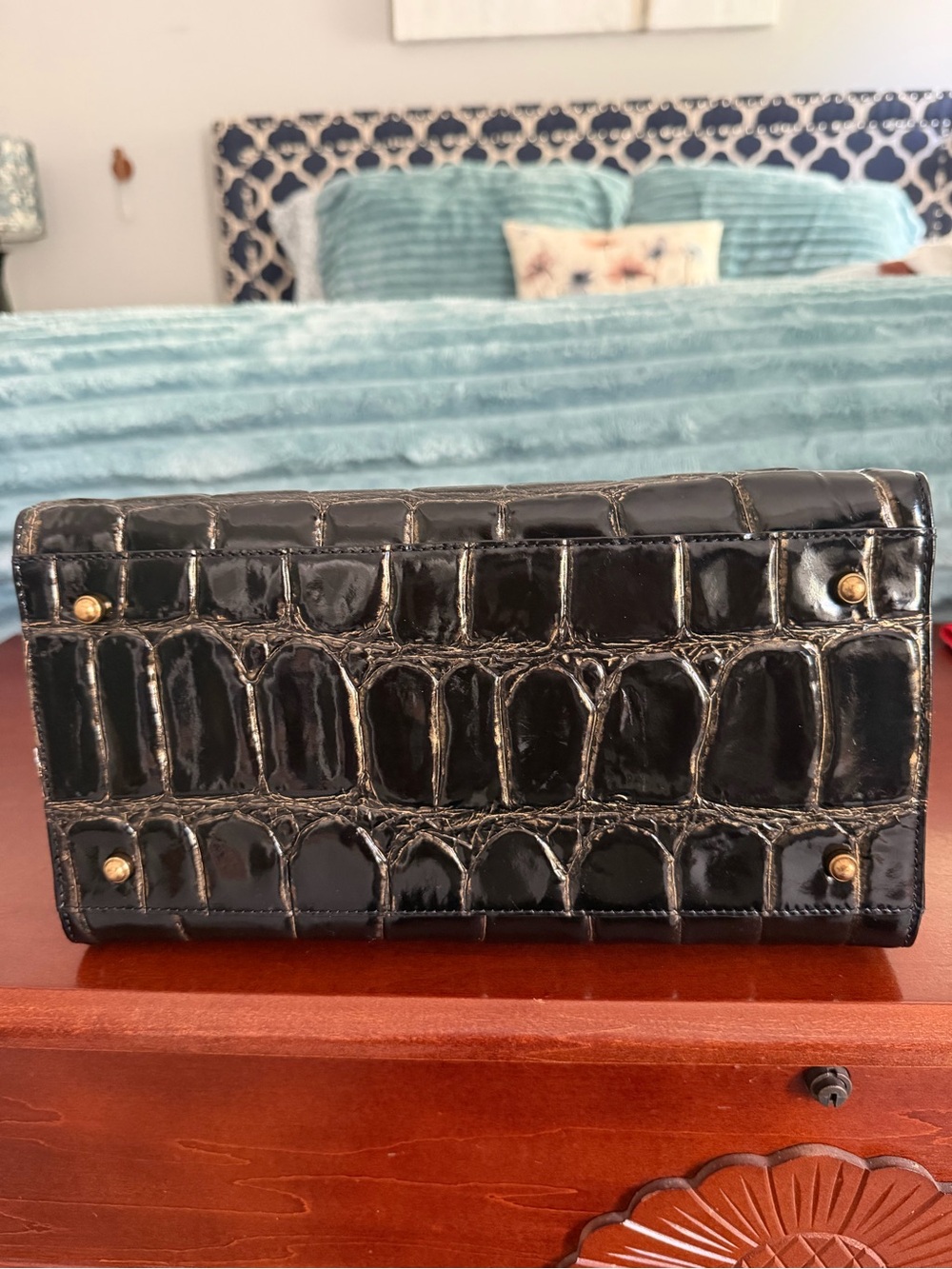 Brahmin Caroline Black Nerina Satchel with Matching Wallet - Picture 5 of 9